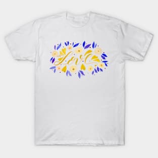 Love and flowers - yellow and blue T-Shirt